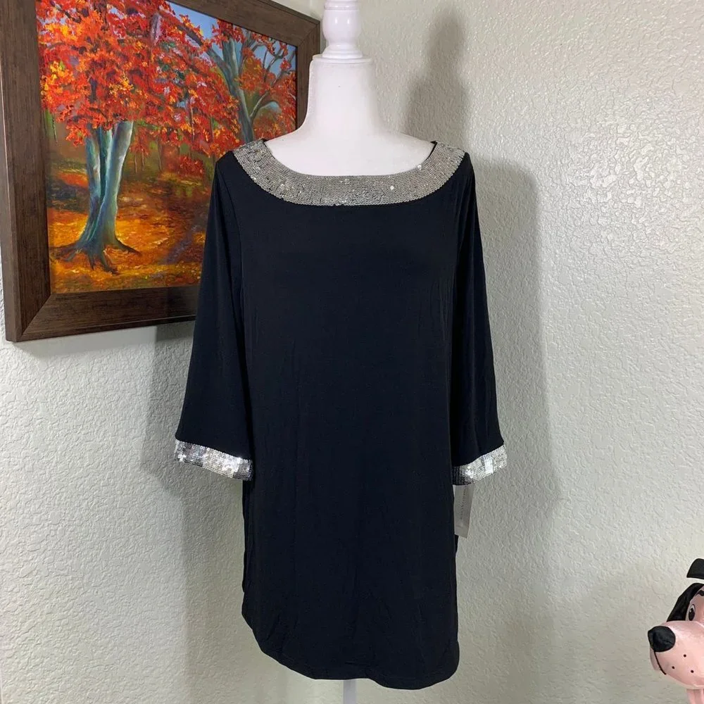 NWT | Charter Club Wrapped in Rubies Black Blouse Size 1X 💃💃💃